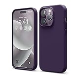 elago iPhone 14 Pro ケース 対応 iPhone 14 Pro ケース 液体 シリコン ケース 全面保護 カバー 耐衝撃 傷防止 柔らかいマイクロファイバーの裏地 6.1インチ(ディープパープル)