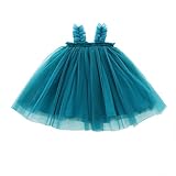 エルフ ベビー(Fairy Baby) 子供チュチュスカート ワンピース 夏 吊りスカートキーズ 女の子 ふんわり size 110 (青緑)