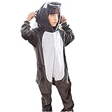 dorawithme 狼 着ぐるみ パジャマ 子供用 ルームウェア 動物 コスプレ 仮装 コスチューム ハロウィン クリスマス 男女兼用 (140CM)