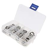 F Fityle フラットワッシャー　スプリングワッシャー　ステンレス製　M5 / 6/8/10　強靭性、耐錆性　約200個