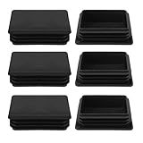 uxcell チューブインサート 75 x 75mm プラスチック スクエアリブ付き 端 カバー キャップ 72-74mm 内装サイズ 家具 チェア テーブル フィート フロア保護 6個入り