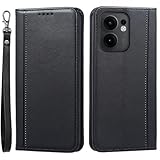 Oppo Reno13 A ケース 手帳型 Reno13A 通用 リノ13A SIMフリー オッポリノ13a ワイモバイル 楽天モバイル 手帳ケース Reno 13A ストラップケース oppo リノ13A カバー OPPOreno13a ケース オッポ Reno13 A 携帯カバー 適用 Cobeimisr CASE マグネット ストラップ カード スマホケース ブラック