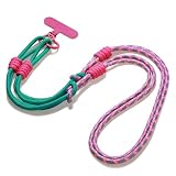 [FsGrg] 携帯ストラップ スマホストラップ 調節可能 分割可能 首掛け スマホ 斜めがけ 肩掛け ショルダーストドア 編み込み おしゃれ 紛失・落下防止 全機種対応（ローズレッド）