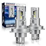 SUPAREE H4 LED ヘッドライト 車検対応 一体型 爆光 HI/LO切替 6500K ホワイト 12V/24V対応 2個セット