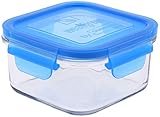 Weanグリーンガラス食品ストレージコンテナ、シングルパック 16 oz. Lunch Cube ブルー GL441BS
