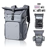 [ULANZI] BP04 カメラバッグ カメラリュック 大容量 27L 拡張可能 追跡タグ付き 耐衝撃 撥水加工 仕切り調整可 三脚付け可 快適性 カメラケース 撮影用パックバッグ nikon canon Sigma Tamron sonyなどカメラ兼用 旅行/撮影/登り/アウトドア撮影に適用
