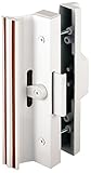 Slide-Co 141845 Sliding Patio Door Handle Set, 4-15/16 in., Extruded Aluminum, Clamp Latch, White w/