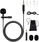 Albelt マイク クリップマイク コンデンサーマイク ピンマイク pc用マイク 全指向性 高音質 3.5mmプラグ Lightning&