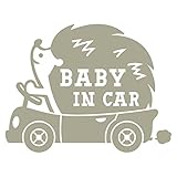 imoninn BABY in car ステッカー　【パッケージ版】　No.37　ハリネズミさん　（グレー色）