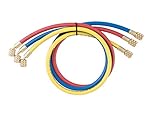 FUSOチャージホース 異径チャージホース5/16"Fメスムシ押付x1/4"Fメスチャージホース92cm赤青黄3本セットFS-725A