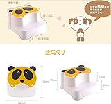 HANBUN 踏み台 子供 可愛い 熊 スツール 厚い プラスチック スツール 踏み台 ステップ 2段 HM003 (YELLOW)