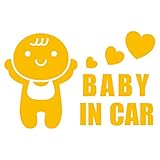imoninn BABY in car ステッカー　【シンプル版】　No.10　赤ちゃん　（黄色）