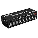 HDMI 2.0 マトリックス スイッチ 6入力2出力 セレクター スプリッター HDMI 2.0 切替器 分配器 HDMI Matrix 6x2 + 音声分離(光デジタル・3.5mmステレオミニ音声出力) HDMI 2.0 HDCP2.3 RGB 4K@60Hz YUV444 4K@60Hz 1080P60Hz 3D PS5 Blu-ray 対応