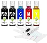 【korin本舗】詰め替えインク キヤノン(Canon)全機種対応 互換インクボトル BC-365/366 BC-310/311 BC-340/341 BC-345/346 BC-36/361 BCI-380/381 BCI-370/371 など 5本セット 30ML （説明書なし、経験のあるお客様に向け）