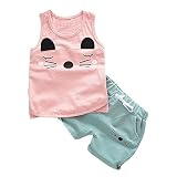 子供服 Tシャツ タンクトップ Tシャツ＆パンツ 上下セット 可愛い柄 ショートパンツ 袖なし ベビー 男女兼用 夏
