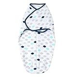 Safe Sleep Simple Swaddle w/ Navy Print (0-3 months) by Just Born [並行輸入品]