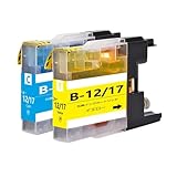 LC12 ブラザーbrother用互換インクカートリッジLC12Cシアン1本 LC12Yイエロー1本 合計2本 対応機種：MFC-J6710 J5910 J6510 J960 J955 J860 J825 J810 J710 J705 DCP-J940 J925 J840 J740 J725 J540 J525