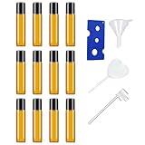 FaSoLa ロールオンボトル アトマイザー ロールオン 香水 容器 茶色 遮光瓶 遮光 10ml ガラス 詰め替え 持ち運びやすい 漏れない【国内検品済】 (茶色10ml（12本セット）)