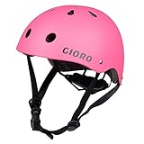 GIORO スポーツヘルメット サイズ調整可能 アイススケート スケートボード 自転車 保護用ヘルメット 子供大人兼用  (ピンク, S)