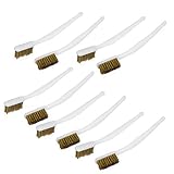 DealMuxプラスチック製のハンドル真鍮ワイヤーのクリーニング歯ブラシ10個入り