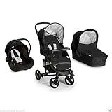 New Hauck Miami 4S Trio Set Travel System Pushchair+car seat+carrycot in Caviar/Silver by Hauck