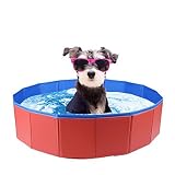 Foldable Pet Dog Swimming Pool Portable Bathing Tub Bathtub Outdoor for Dogs Cats - 23.6'' x 7.8'' [