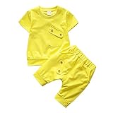 AMAA 子供服 ベビー服 セットアップ 夏 半袖 パジャマ 普段着 お出かけ 出産祝い 男の子 女の子 無地 可愛い