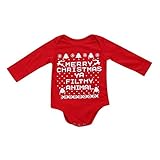 Domybestベビー服 ロンパース　夏　女の子ボディスーツ　赤ちゃんカバーオール　可愛い　新生児　出産祝い 　レッド　クリスマス (70)