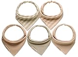 Habbies Baby Naturally Colored Organic Cotton Drool Reversible Triangle Bibs, Unisex Baby Gift Set (