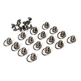 リベット スタッド ジョイント金具 真鍮 16個入り ネジ入り 回転式 止め金具 バッグ ハンドル ドロップハンドル 財布 レザークラフト 材料 DIY ハンドメイド パーツ 3