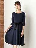 Angeliebe エンジェリーベ マタニティ ワンピース 授乳口付き リボン付き レイヤード風 ワンピ 妊婦服 産前 産後 お宮参り L ネイビー×ネイビー 21861 21861370