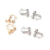 ネジ式 イヤリング パーツ 20個(10ペア) 丸玉 カン付き ゴールド シルバー ネジバネ式 アクセサリー 金具 ハンドメイド パーツ 材料 DIY QYHH039 (銀色)