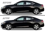 SlickMod Chrome Delete ブラックアウト ビニール オーバーレイ 2020-2022 日産 セントラ ウィンドウトリム (グロスブラック)
