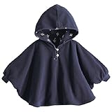 【ノーブランド品】 ベビー リバーシブル ポンチョ ケープ (80 - 90cm, ネイビー)