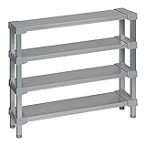 選べる幅サイズ31段階！軽量アルミ製 収納ラック4段 棚板奥行18cm 高さ70cm 幅バリエーション30cm～180cm (75cm)