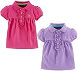 Ralph Lauren(ラルフローレン) ガールズ半袖ワンポイント鹿の子ポロシャツ 9M(6-9ヶ月) ラベンダー [並行輸入品]