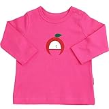 Anna Nicola(アンナニコラ) ベビー用長袖カラフルTシャツ りんごプリント【ロンＴ】 (100cm, ピンク)