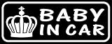 【1080-CFS12】BABY IN CARマグネット　カーボン仕様　反射タイプ　王冠