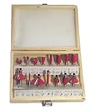 汎用 トリマー ルーター ビット 15 本 セット 超硬 チップ 炭素 鋼 YG8 合金