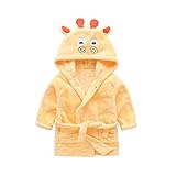 （オチェーンタ）ふわもこ ルームウェア ロング丈 部屋着 前開き 冬 セレブ気分 防寒 吸水 防臭 もこもこ可愛い 子供用　ボーイズ　ガールズ鹿　90CM