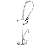 aquaterior Commercial wall-mount蛇口Pull Down pre-rinseスプレーwith 12 "アドオンライザー注ぎ口、5年保証