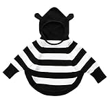 (コ-ランド) Co-land ベビー服 ニットセーター 女の子 キッズ ボーダー柄 フード 耳付き ゆったり 子供 ガールズ トップス プルオーバー 可愛い ブラック 90