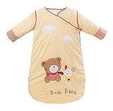 ベビースリーパー 冬 寝袋 キッズシュラフ 長袖 袖が取り外す可 赤ちゃん 暖かい 柔らかい肌触り【Justgreat】