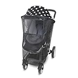 ジッパー1つでサンシェード⇔虫よけカバーの変身が一瞬に！マニト　2WAY ベビーカー日よけ+虫よけネット　マジックシェード (ドットブラック)