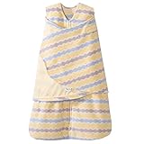 HALO SleepSack Micro-Fleece Swaddle, Yellow Waves, Newborn