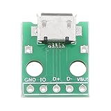 Lovoski マイクロUSB→DIP アダプタモジュール　5pin メス・コネクタ　B Type PCB コンバータ