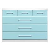 アルファタカバ ベビータンスシリーズ マリーダ 120cm幅4段 パステルブルー