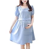 Zhhlinyuan Pregnant Women Fashion Dress マタニティ Casual Loose Short Sleeves Outdoor Nursing Dresses