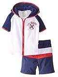 Baby Buns Infant Boys 2 Piece Life Guard Cover Up & Swim Trunks Set カラー: ブルー