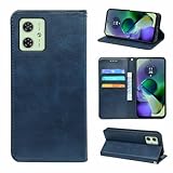 Moto G64 5G / G64Y 5G ケース 手帳型 moto g64 5G 用のカバー 財布型 肌感レザー アクオス moto 用の 携帯ケース レザー 財布型 全面保護 耐衝撃 内蔵カード枚カード収納 スタンド機能 スマホケース 着脱しやすく PCduoduo (青い, Moto G64 5G / G64Y 5G)